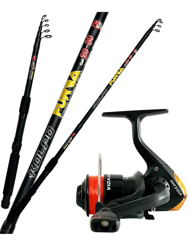 Achetez Aujourd’hui Kit de pêche Kolpo Allround avec canne télescopique à dimensions réduites moulinet et fil