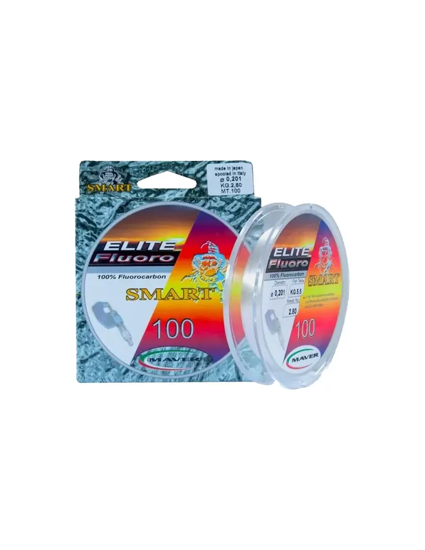 Maver Elite Fluorocarbon 100 mt Haute ténacité à l’abrasion et au sel Dernier Modèle