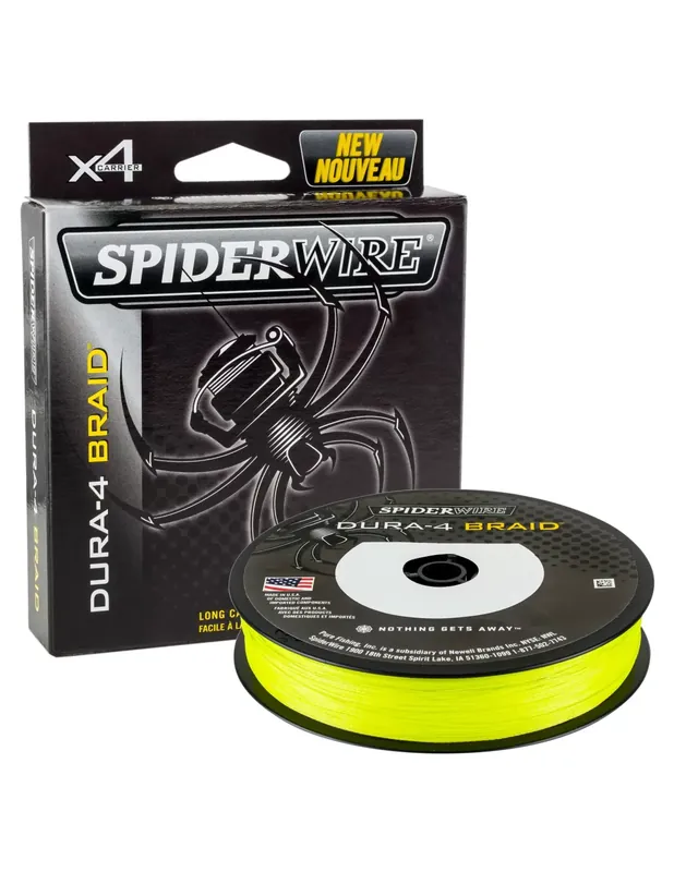 Authentique Spiderwire Dura 4 Capi Tresse Pêche 150 mt Jaune