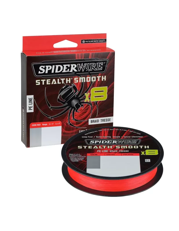 Spiderwire Stealth Smooth8 X8 PE Tresse Tresse 8 Têtes 300mt Rouge Nouvel Arrivage