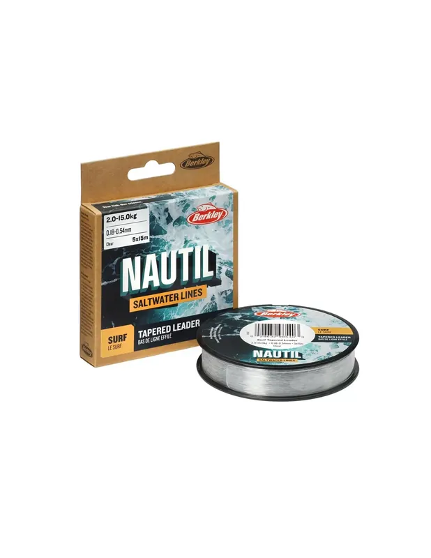 Commande En Gros Berkley Nautil Surf Shock Leader 5 pièces de 15 mt Conical Special Surfcasting