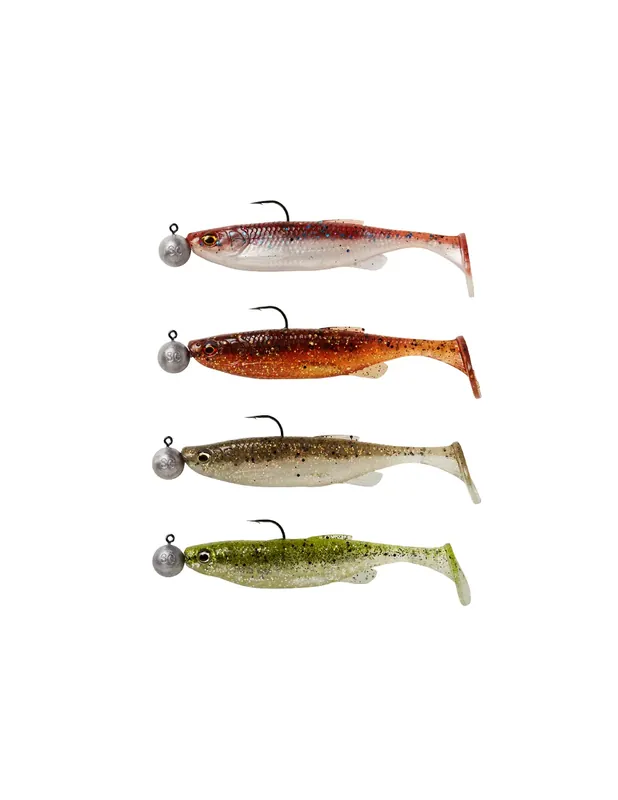 Savage Gear Fat Minnow T-Tail RTF Kit 4 Appâts de poisson Spinning Armé 9cm 7gr Promotion