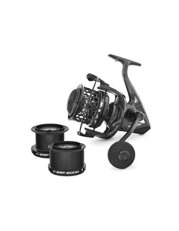 Moulinet de surfcasting Tubertini C-SRF Carbon avec 6+1 roulements et 3 bobines – Performances optimales Haute Qualité