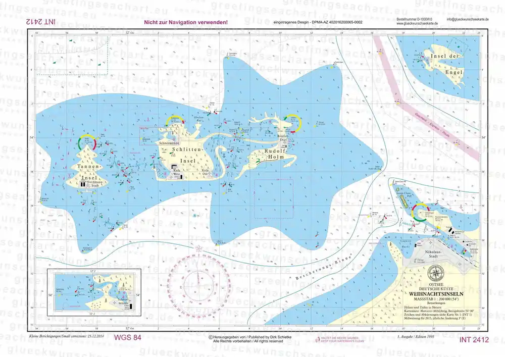 Satisfait Ou Remboursé Carte marine de félicitations Îles de Noël