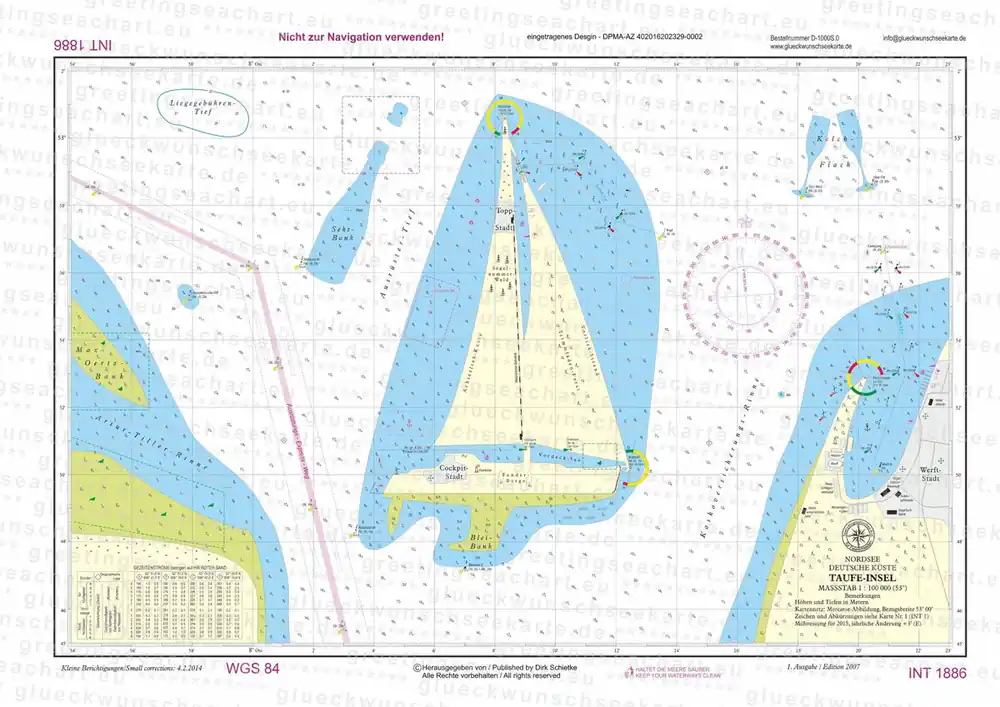 Livraison Express Carte marine de félicitations Baptême de bateau Voilier