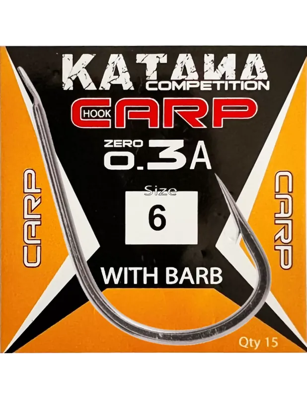 Vente Directe Maver Katana Hameçons de pêche Carpe 0.3A Nickelé avec Barb 15 pcs
