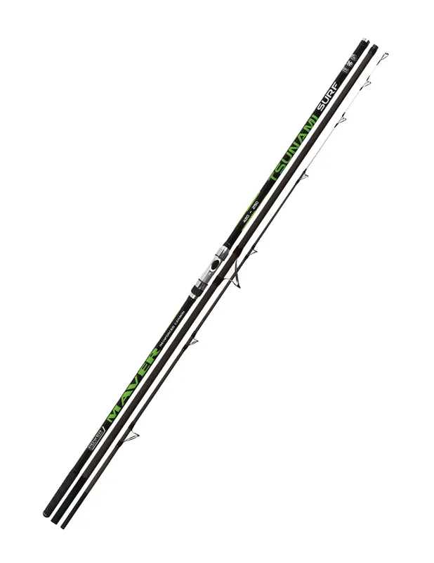 Maver Tsunami Fishing Rod Surf avec Anneaux Fuji Low Rider 250 gr 4.20 mt Certifié