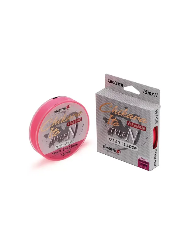 Authentique Akami Shock Leader Effilé Chikara Ito 15 mt 11 pcs Rose