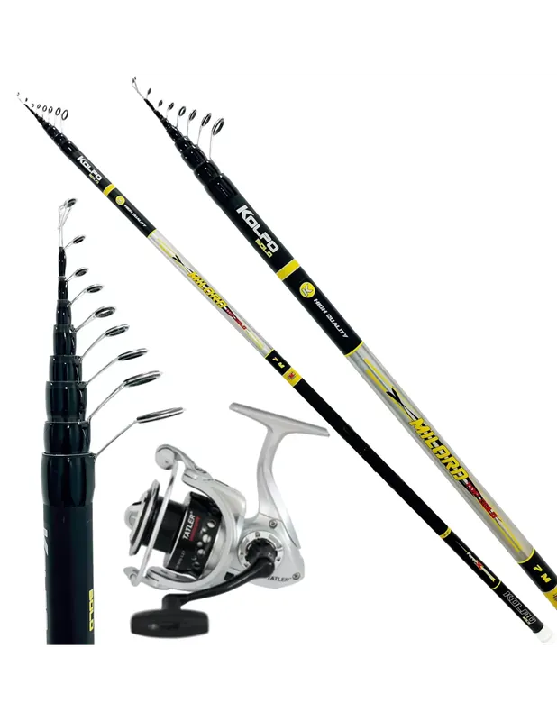 Kit de pêche bolognaise avec canne en carbone 6 mètres bobine 7 bb Satisfait Ou Remboursé