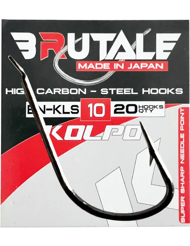 Offre Spéciale Kolpo Brutale BN-KLS Hameçons de pêche Noir de carbone Nik Tige moyenne 20 pcs