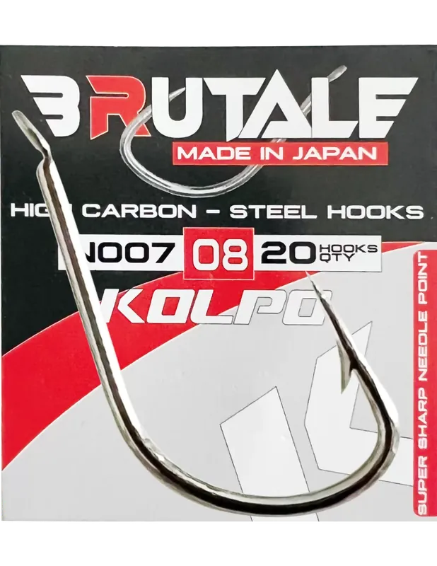 Quantité Limitée Kolpo Brutale N007 Hameçons de pêche Courbe en carbone Tige large Medium 20 pcs