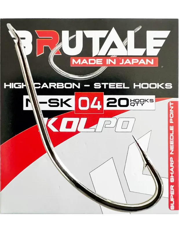 Vente Flash Kolpo BrutalE N-SK Hameçons de pêche en carbone avec cuillère tordue longue tige 20 pcs