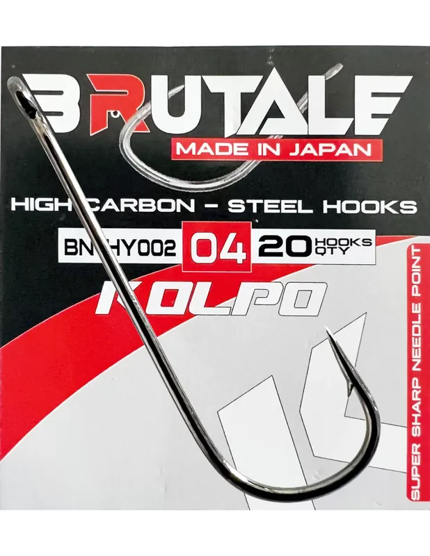 Offre Spéciale Kolpo Brutale BN-HY Hameçons de pêche Longue tige en carbone avec œillet très robuste 20 pcs