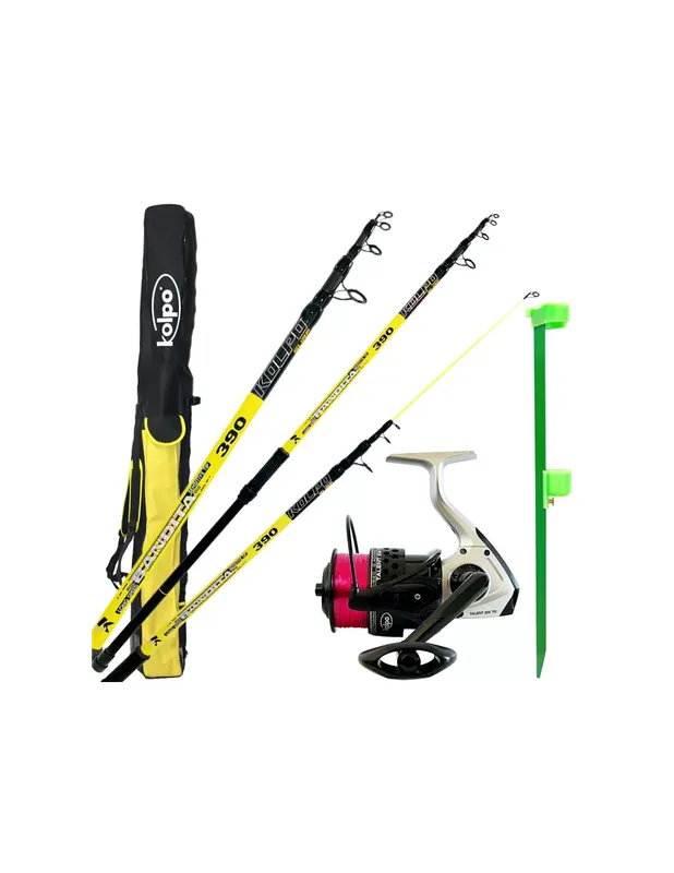 Petit Prix Kit de surfcasting complet avec piquet de fil de tige de bobine et fourreau