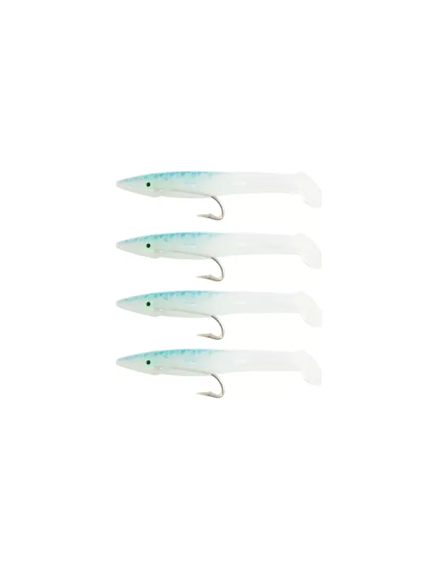 Prix Promo Kolpo Fantastique Anguille Blanche Bleu Silicium Anguille avec Crochet 4 pcs