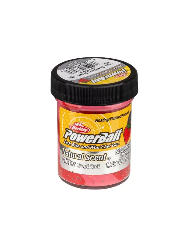 Offre Limitée Berkley Powerbait Glitter Trout Bait Strawberry Dream Taste Pâte à la fraise pour truite