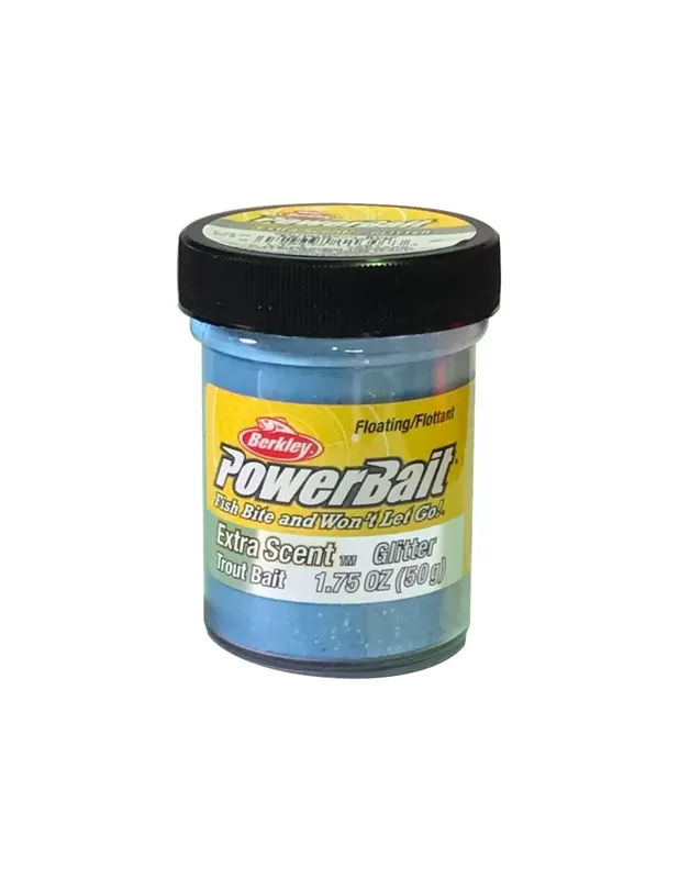 Meilleur Choix Berkley Powerbait Glitter Trout Bait Blanc Bleu Néon Extra Parfum Truite Pâte