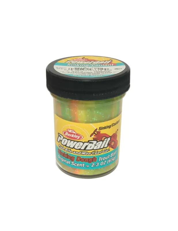 Remise Berkley Powerbait Glitter Trout Bait Rainbow Batter pour couler la truite