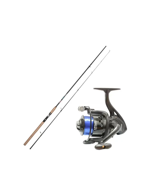 Kit spinning avec canne carbone 2,40 m 20/40 gr moulinet 4000 avec fil Promotion Saisonnière