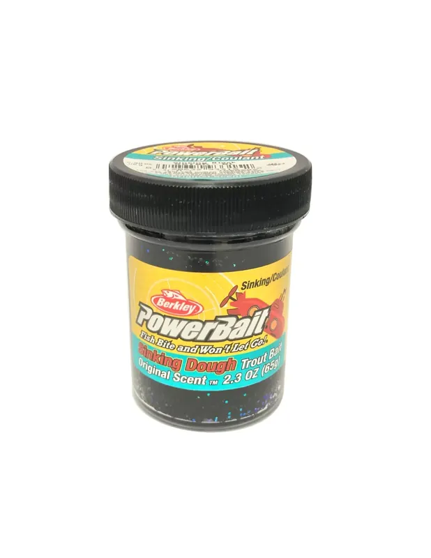 Berkley Powerbait Glitter Trout Bait Pâte noire pour couler la truite anis Expédié Aujourd’hui