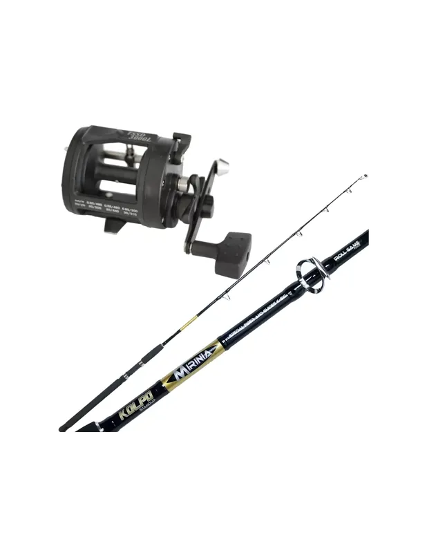 Kit Pêche Traine Côtière Canne 10 30 lb Bobine Rotative avec Guide-fil Usine Directe