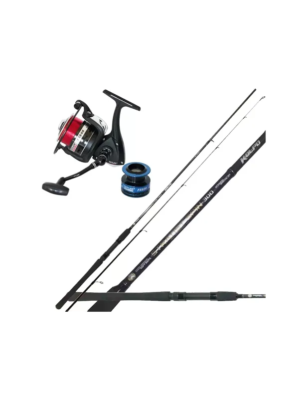 Kit Pêche Spinning Canne en Carbone 3 mt Moulin 10 Roulements Remise