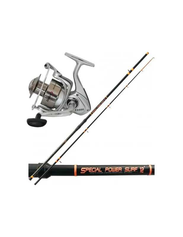 Kolpo Kit Pêche Surfcasting Canne 2 Sections Bobine Bobine Aluminium Bon Plan