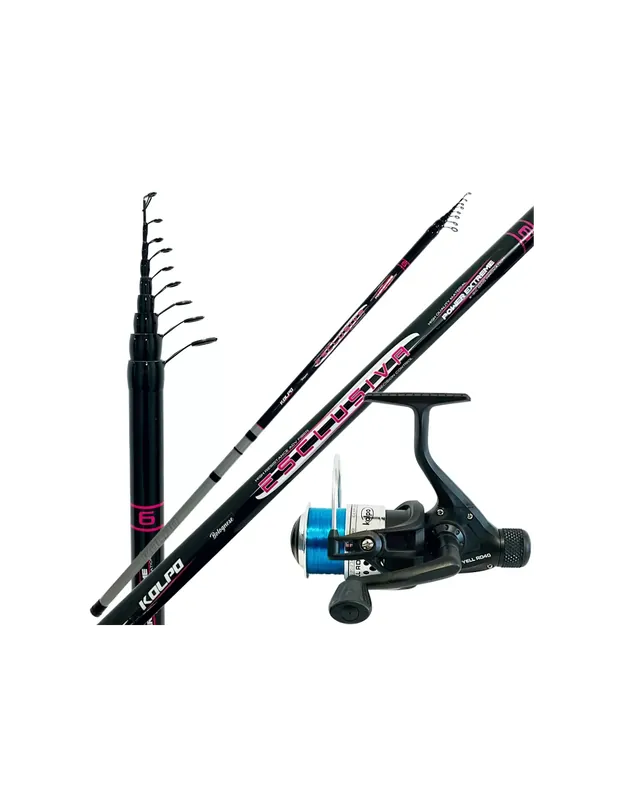 Kit de pêche bolognaise Canne 4 mt en bobine et fil de carbone Usine Directe