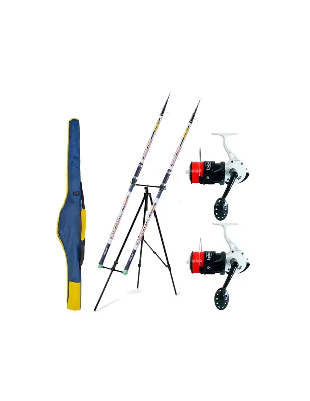 Surfcasting Fishing Combo Kit Complet avec 2 Cannes 2 Tripod Reel et Scabbard Jusqu’à Épuisement Des Stocks
