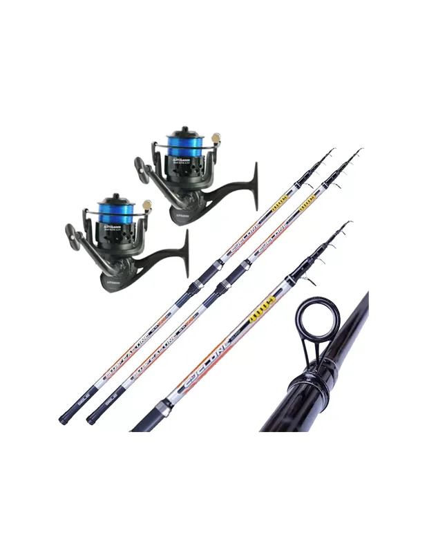 Usine Directe Combo Pêche Surfcasting 2 Cannes 2 Moulins et Fil