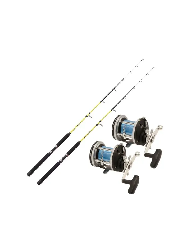 Produit De Marque Combo Pêche Traine Côtière 2 Cannes 2 Moulins et Fil