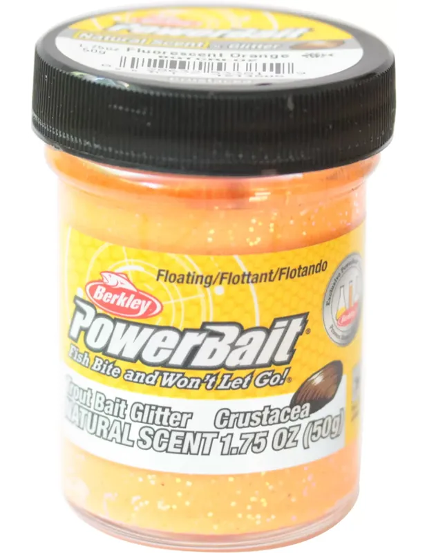 Produit De Marque Berkley Powerbait Glitter Trout Bait Fluorescent Orange Crustacea Pâte pour trout