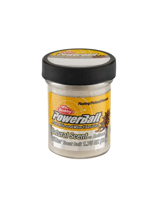 Berkley Powerbait Glitter Trout Bait White Batter for Aniseed Trout Nouveauté