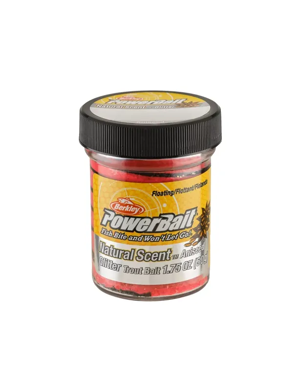 Authentique Berkley Powerbait Glitter Trout Bait Black Fluorescent Red Anise Trout Batter
