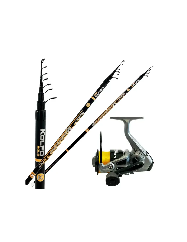 Bon Plan Kolpo Combo Bolognese Peach Carbon Rod Reel and Wire