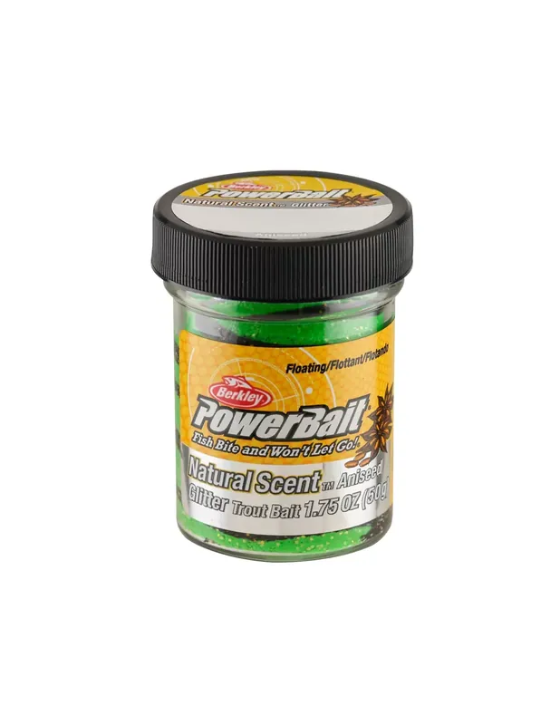 Bon Plan Berkley Powerbait Glitter Trout Bait Spring Green Black Anise Trout Batter