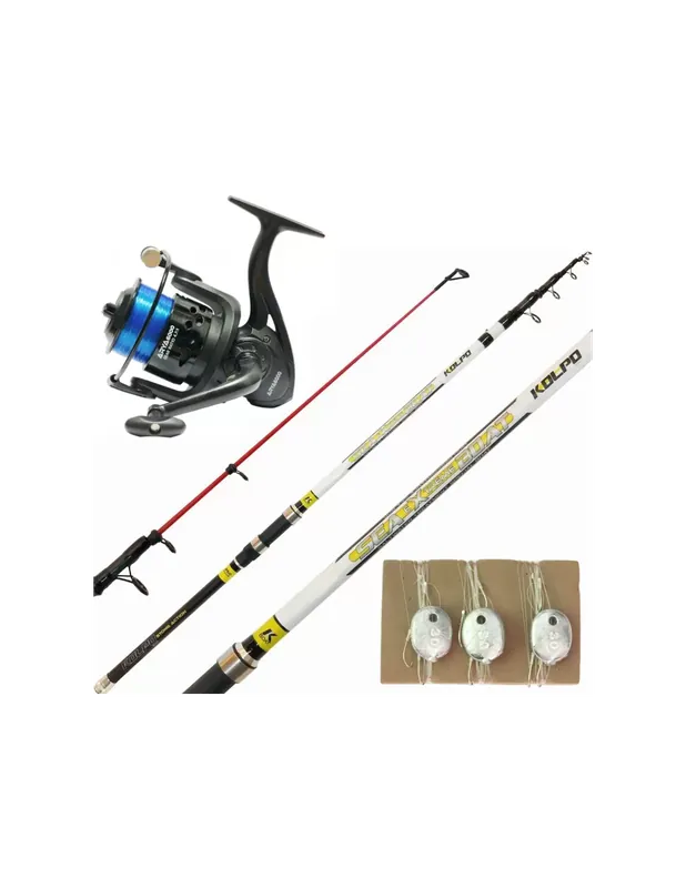 Livraison Express Kolpo Kit Fishing Bolentino Complete Barrel Reel Wire et Lenze Ready