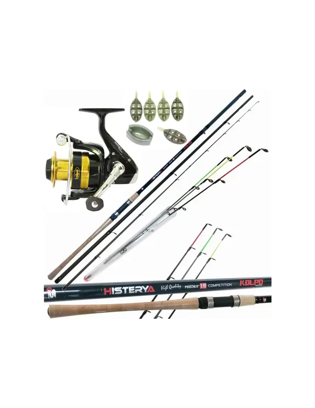 Meilleur Choix Kolpo Feeder Canna Histerya Kit de pêche en bobines de carbone et mangeoires