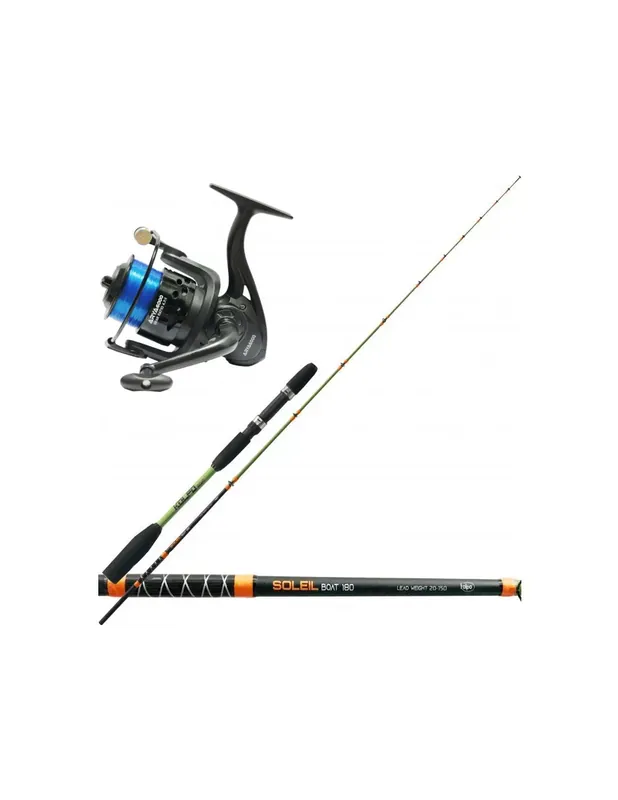 Kit de pêche à la seiche Kolpo, canne à pêche en deux sections, moulinet et ligne Populaire