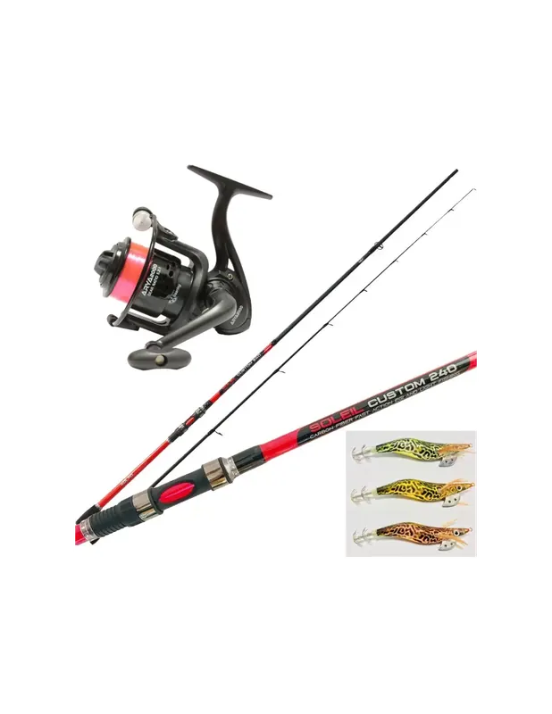 Offre Limitée Kolpo Kit de pêche Egi Canna Reel Wire et Totanare