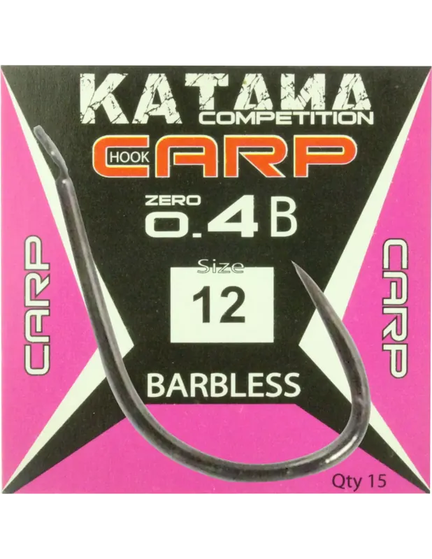 Populaire Katana Ami Carp Zero 4 Barbless avec Paddle 15 pcs