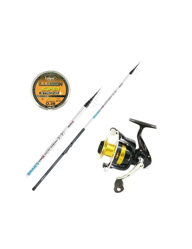 Offre Exclusive Combo Bolognese Canna Braies 6 m Moulin le plus cuit au fluorure 150 mt