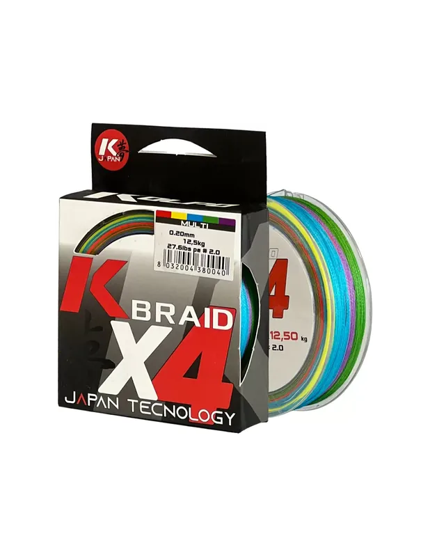 Usine Directe Kolpo K Braid X4 Ligne Tressée Qualité Premium 300 m Multicolore Spécial Surf