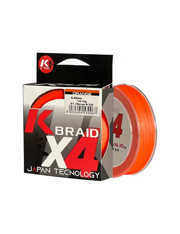 Offre Limitée Kolpo K Braid X4 Tressed Premium Quality 300 mt Orange Fluo