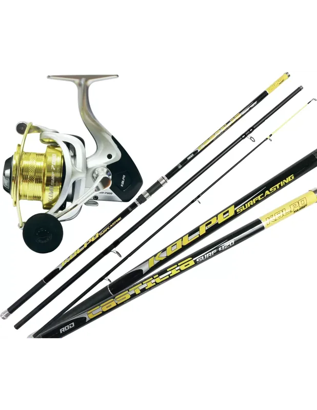 Remise Kolpo Reed en carbone 3 Sections Reel 7000 Pêche Surfcasting