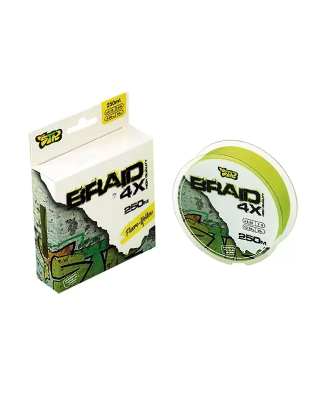 Acheter En Ligne Str Braid BraidBraided 4 Fishing Chiefs 250 mt Fluoro Jaune